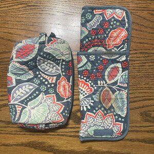 Vera Bradley Nomadic Floral - Makeup Bag and Hair Straightner/Iron Heat Cover